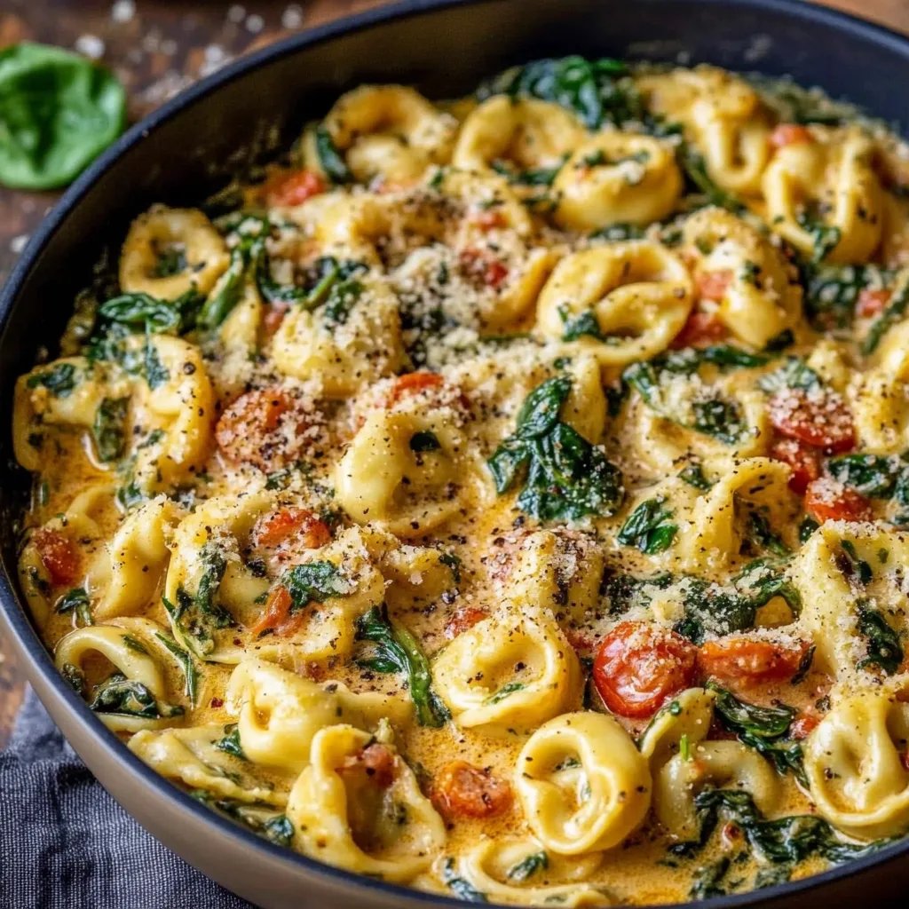 Creamy Spinach Tomato Tortellini