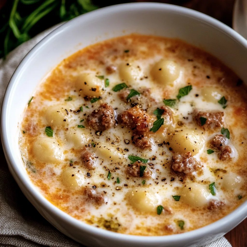 Creamy Italian Sausage Gnocchi Soup