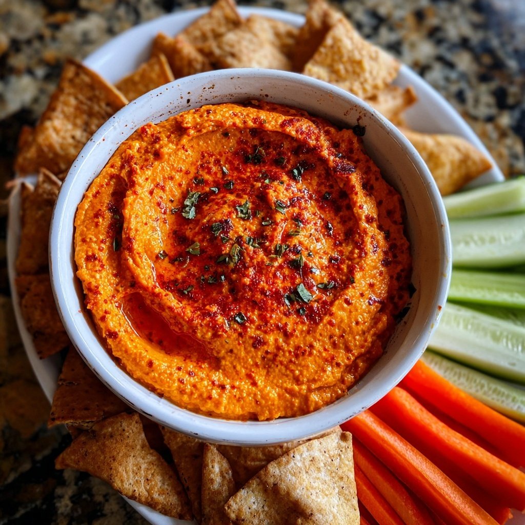Roasted Red Pepper Hummus Platter