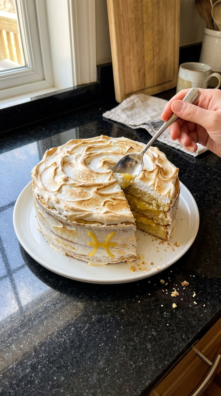 Pisces Mock Lemon Meringue Cake