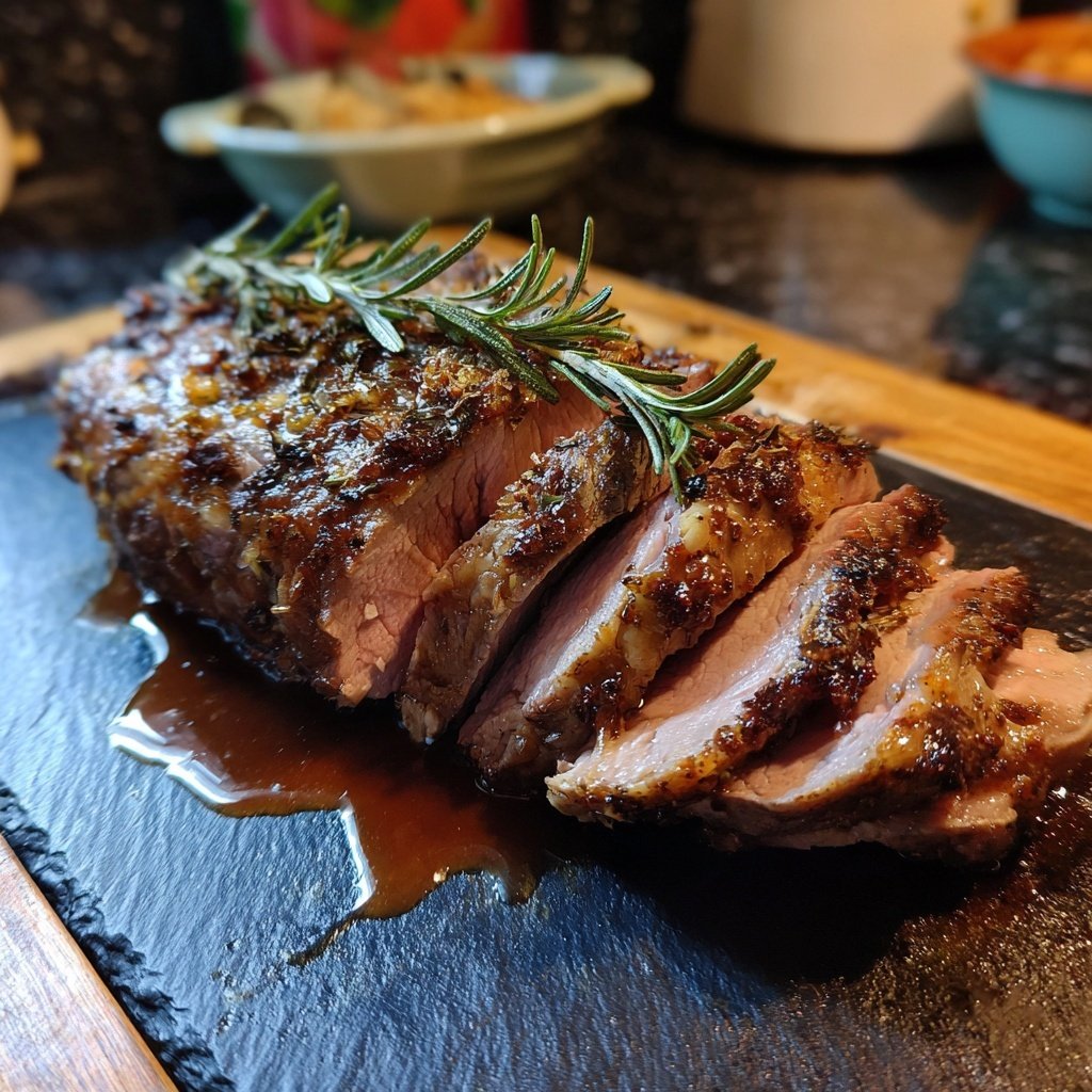Roast Lamb with Rosemary Jus