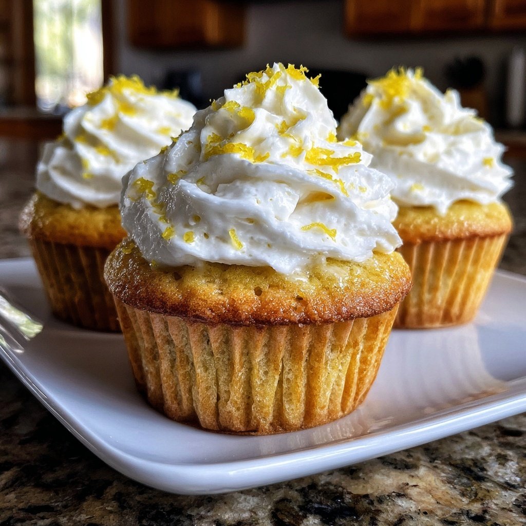 Lemon Zest Cupcakes with Cream