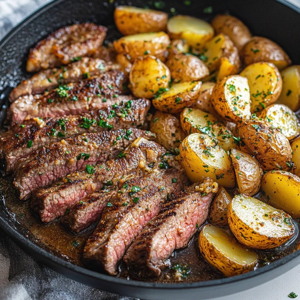 Garlic Butter Steak and Potatoes Skillet