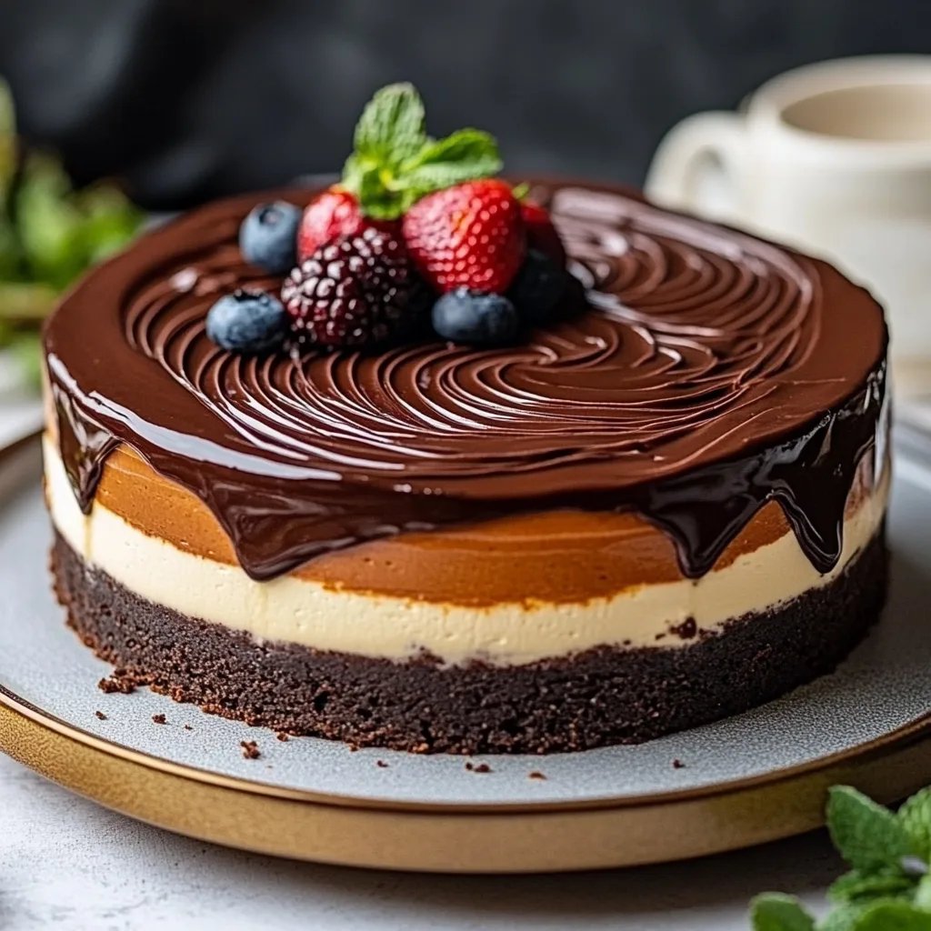 Brownie Cheesecake Birthday Cake