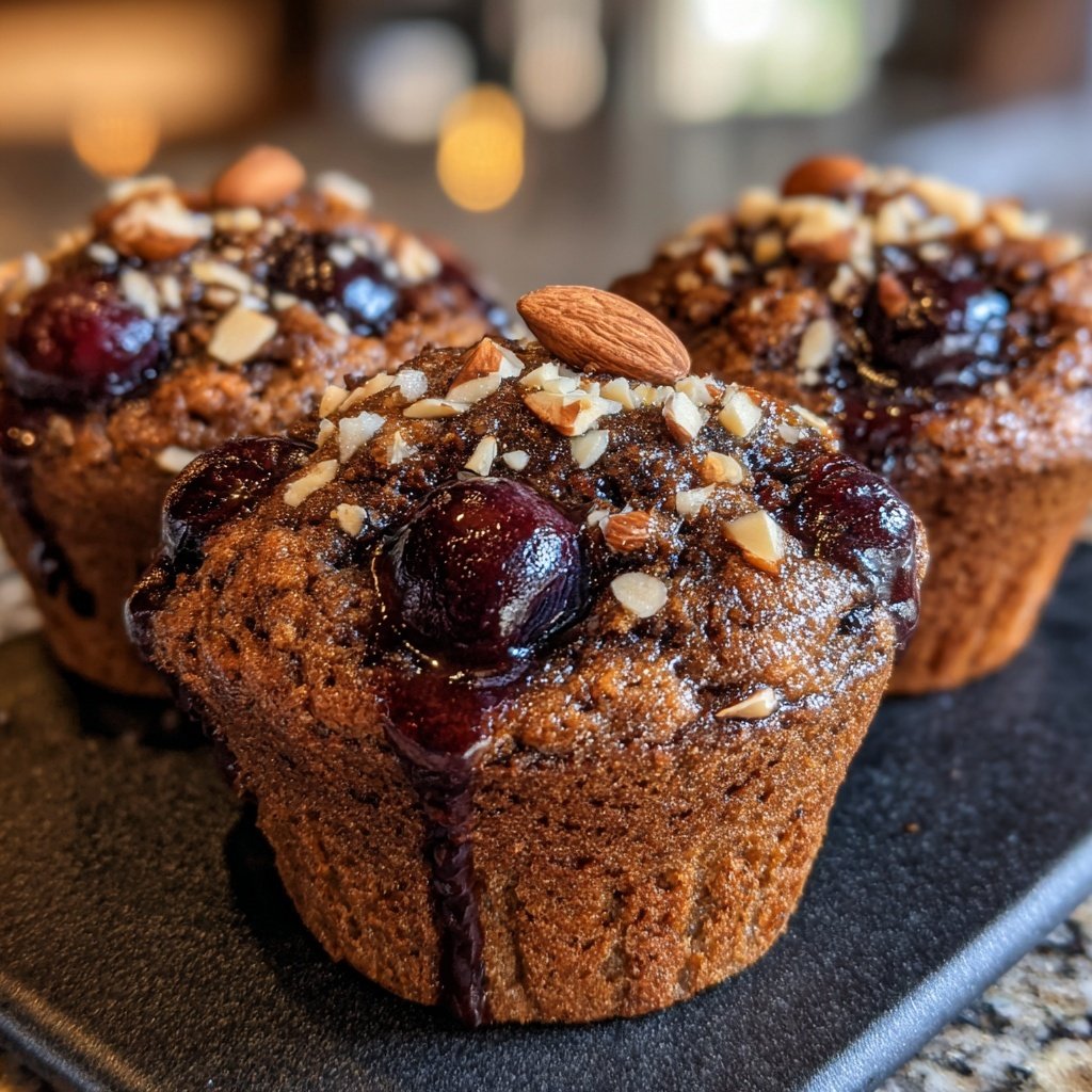 Chocolate Cherry Almond Cupcakes