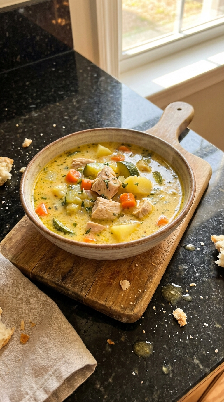 Zucchini and Chicken Soup Fusion