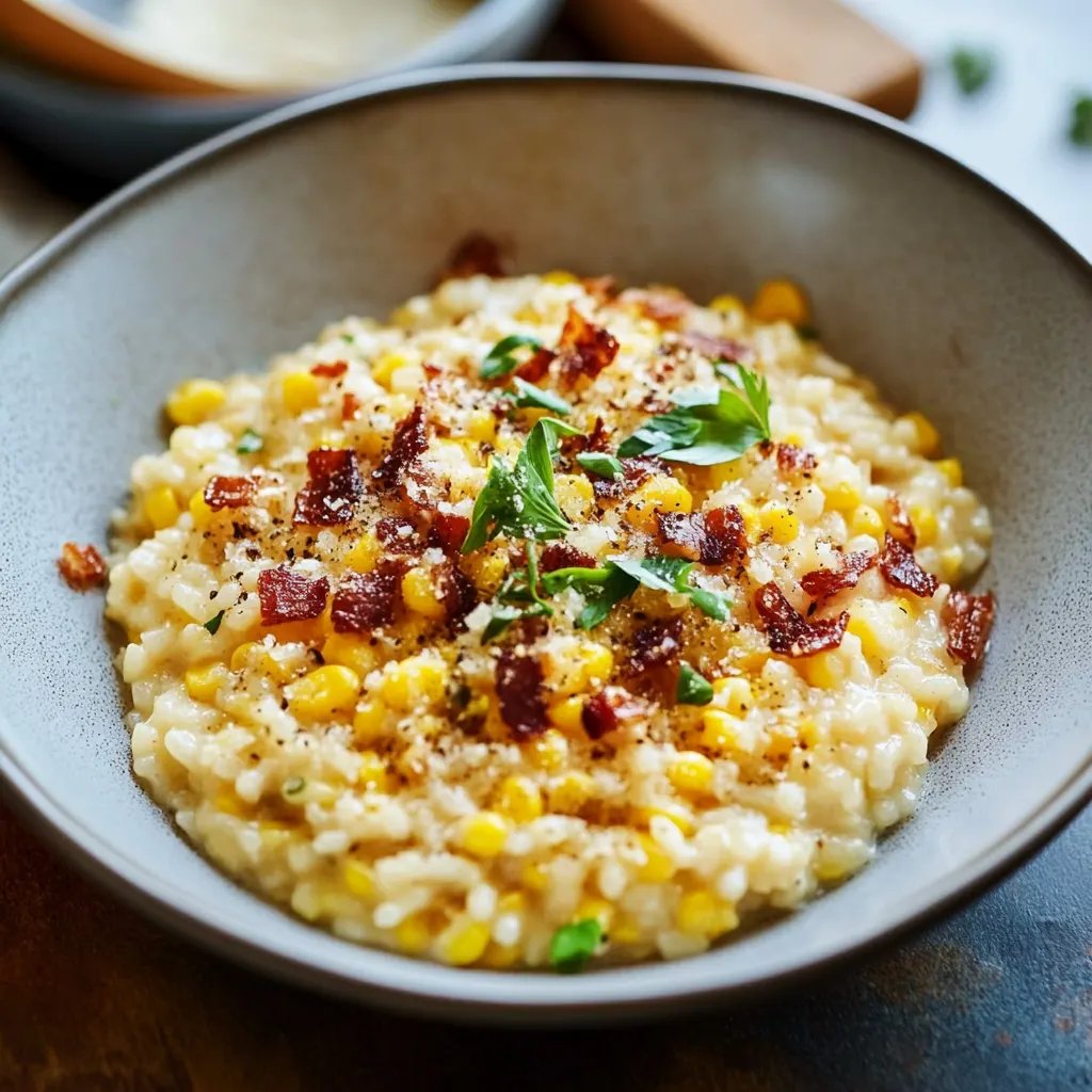 Sweet Corn Risotto with Crispy Pancetta