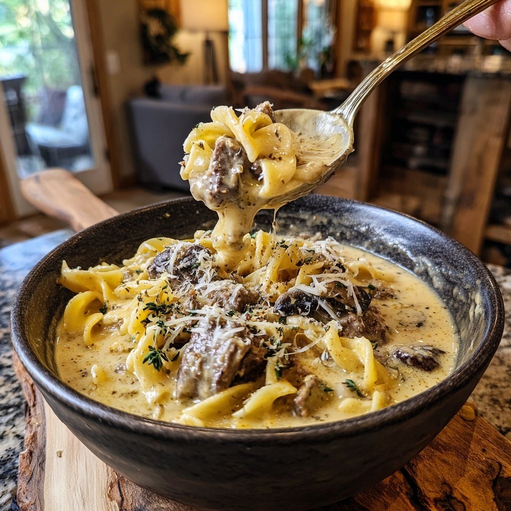 Beef Stroganoff Soup Egg Noodles