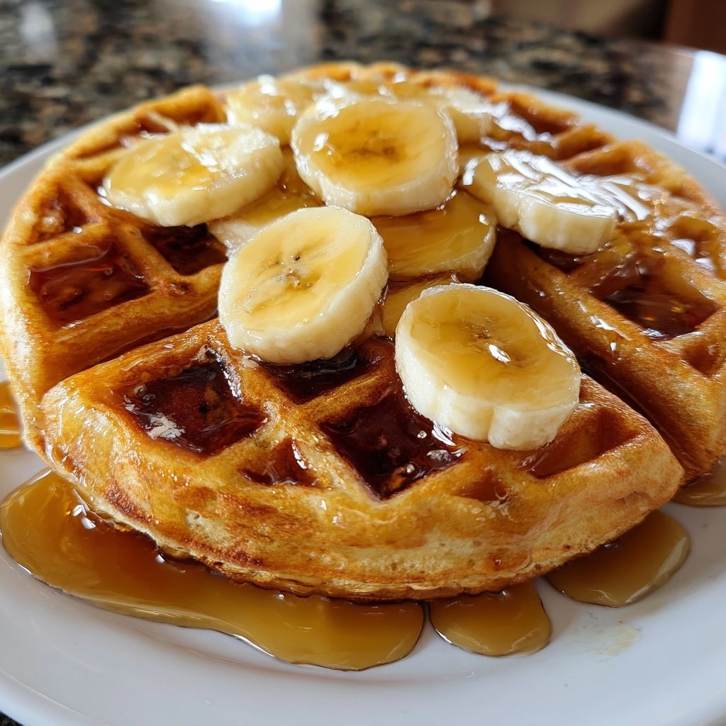High Protein Banana Waffles