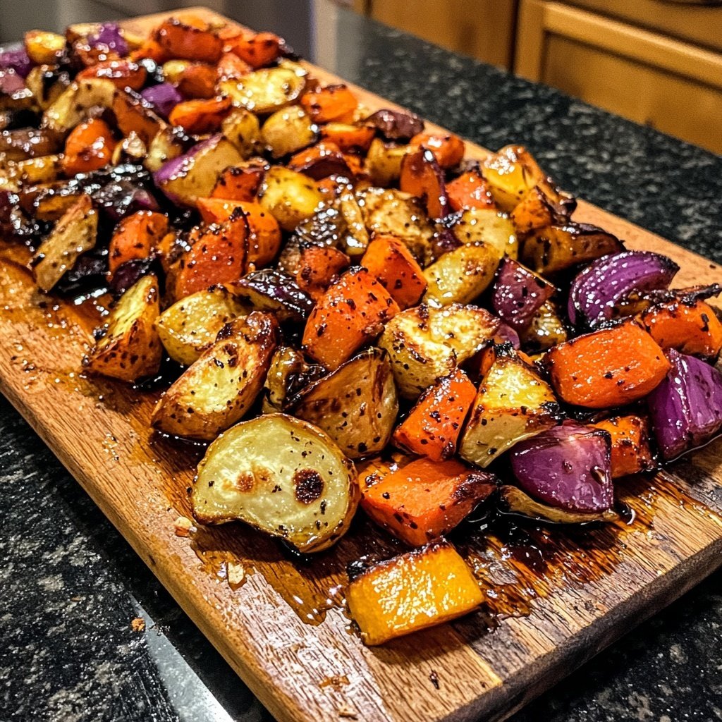 Roasted Vegetables and Honey Balsamic Glaze