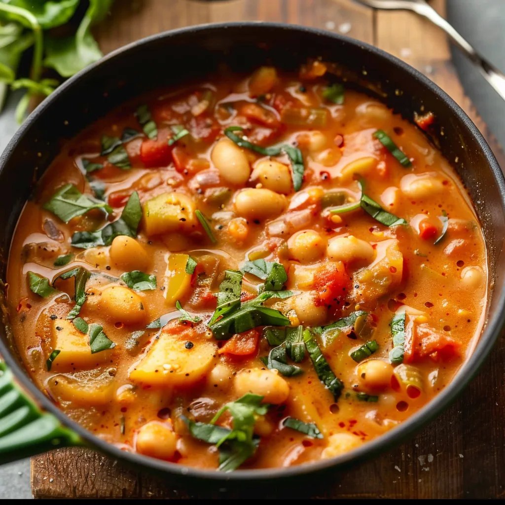 Creamy Vegan Tomato White Bean Stew