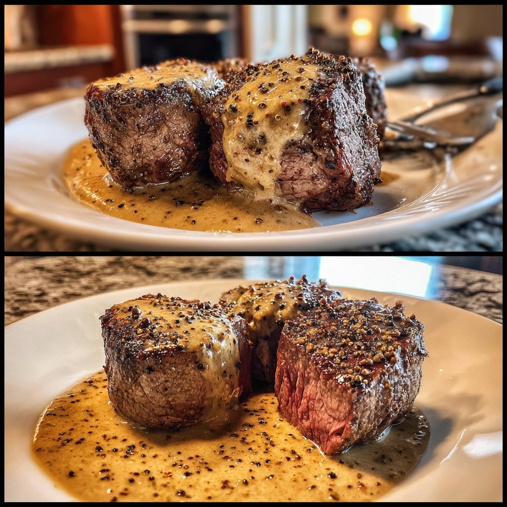 Tender Beef Tenderloin Peppercorn Sauce