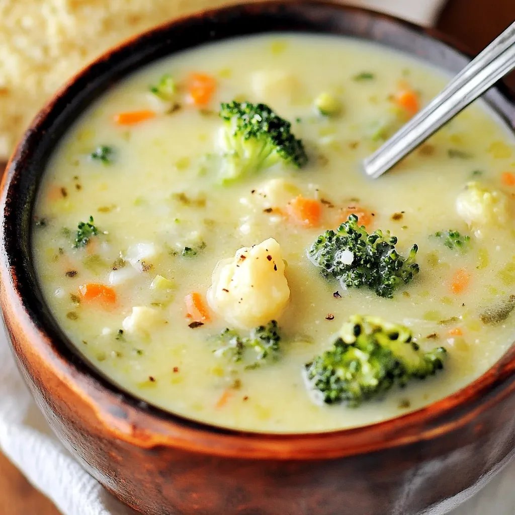 Broccoli, Cauliflower and Cheese Soup