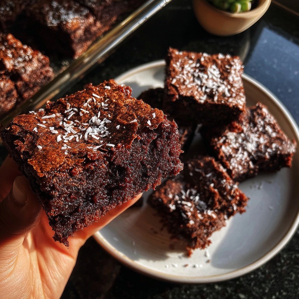 Sourdough Discard Brownies with Coconut Shreds