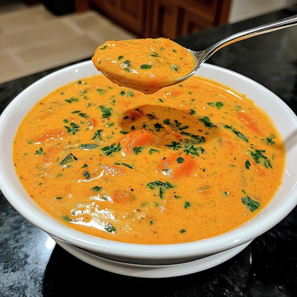 Healthy Vegan Roasted Carrot Soup