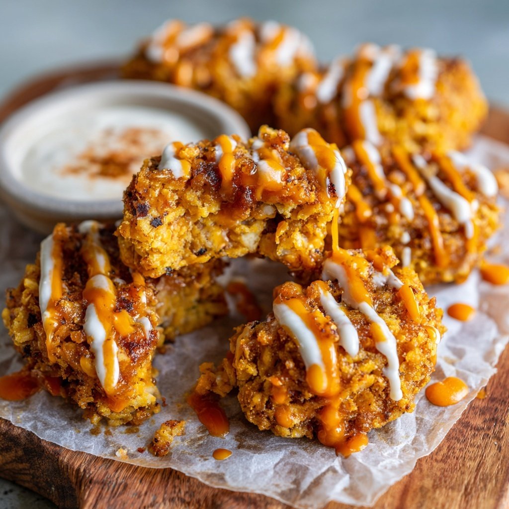 Buffalo Tempeh Bites with Dip