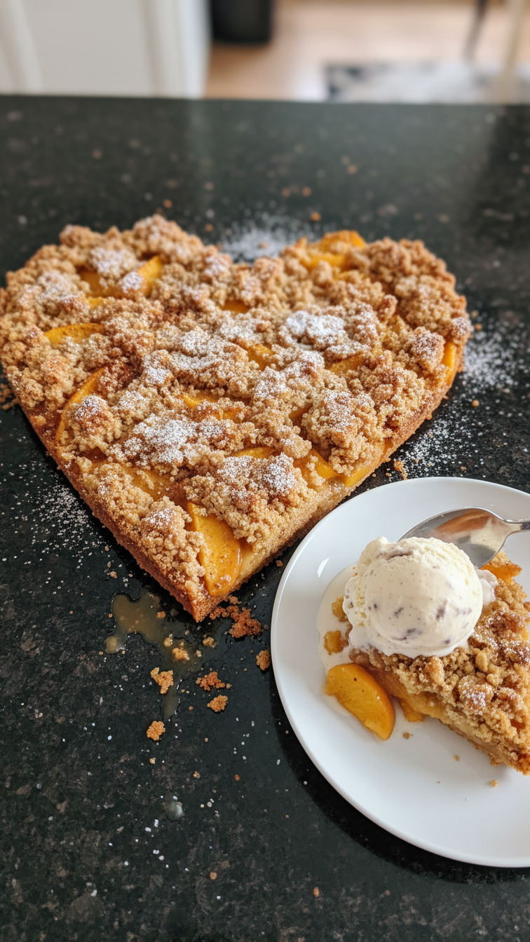 Heart-shaped Peach Crisp