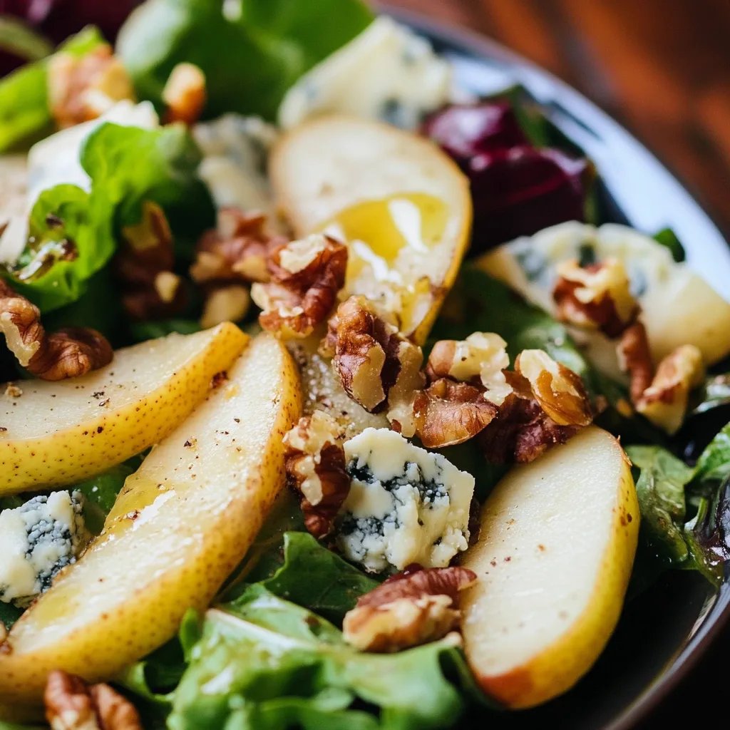 Pear, Blue Cheese and Toasted Walnut Salad