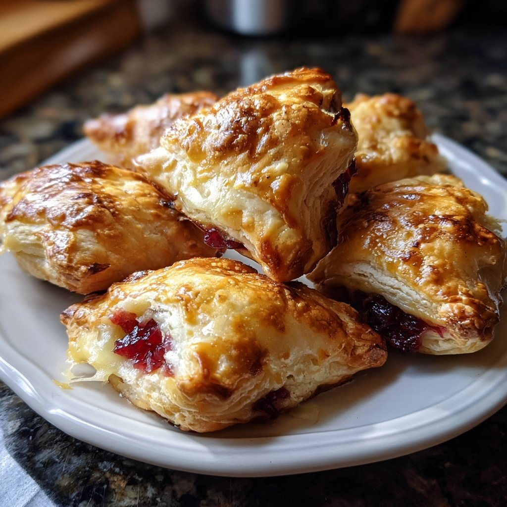 Puff Pastry Brie Bites with Cranberry