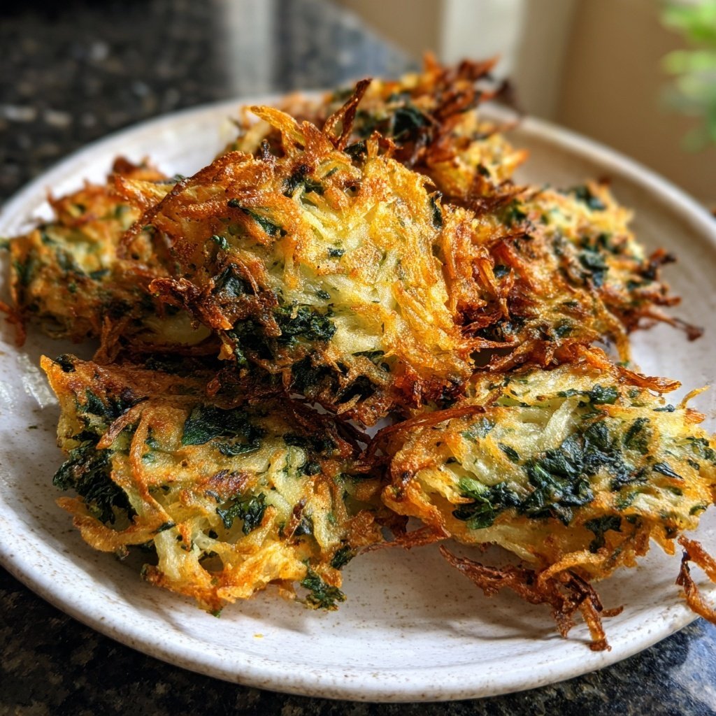 Crispy Potato and Kale Fritters