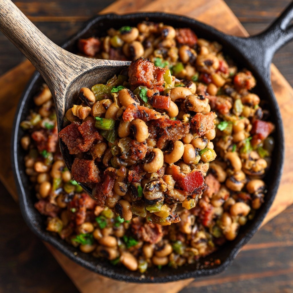Black-Eyed Peas with Bacon Sausage