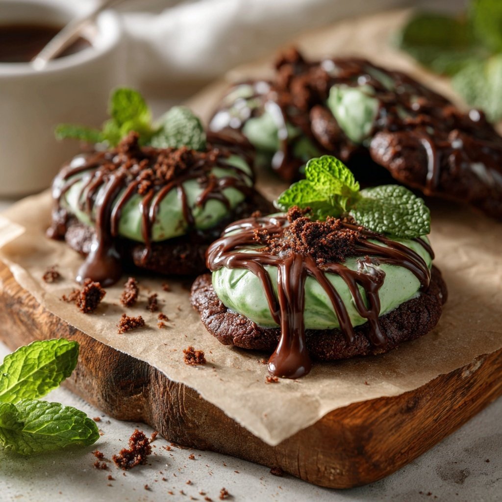 Choco-Mint Frosted Flower Treats