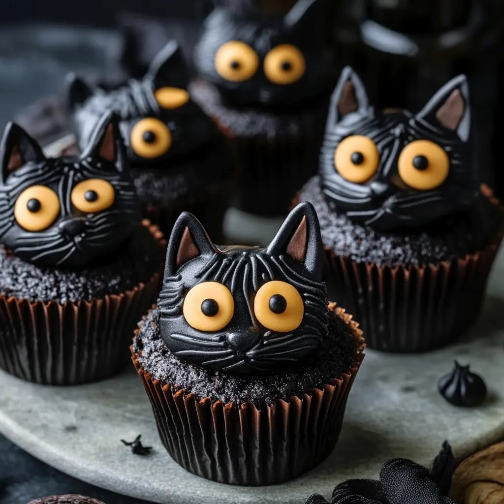 Delicious Black Cat Keto Cupcakes for Spooky Halloween