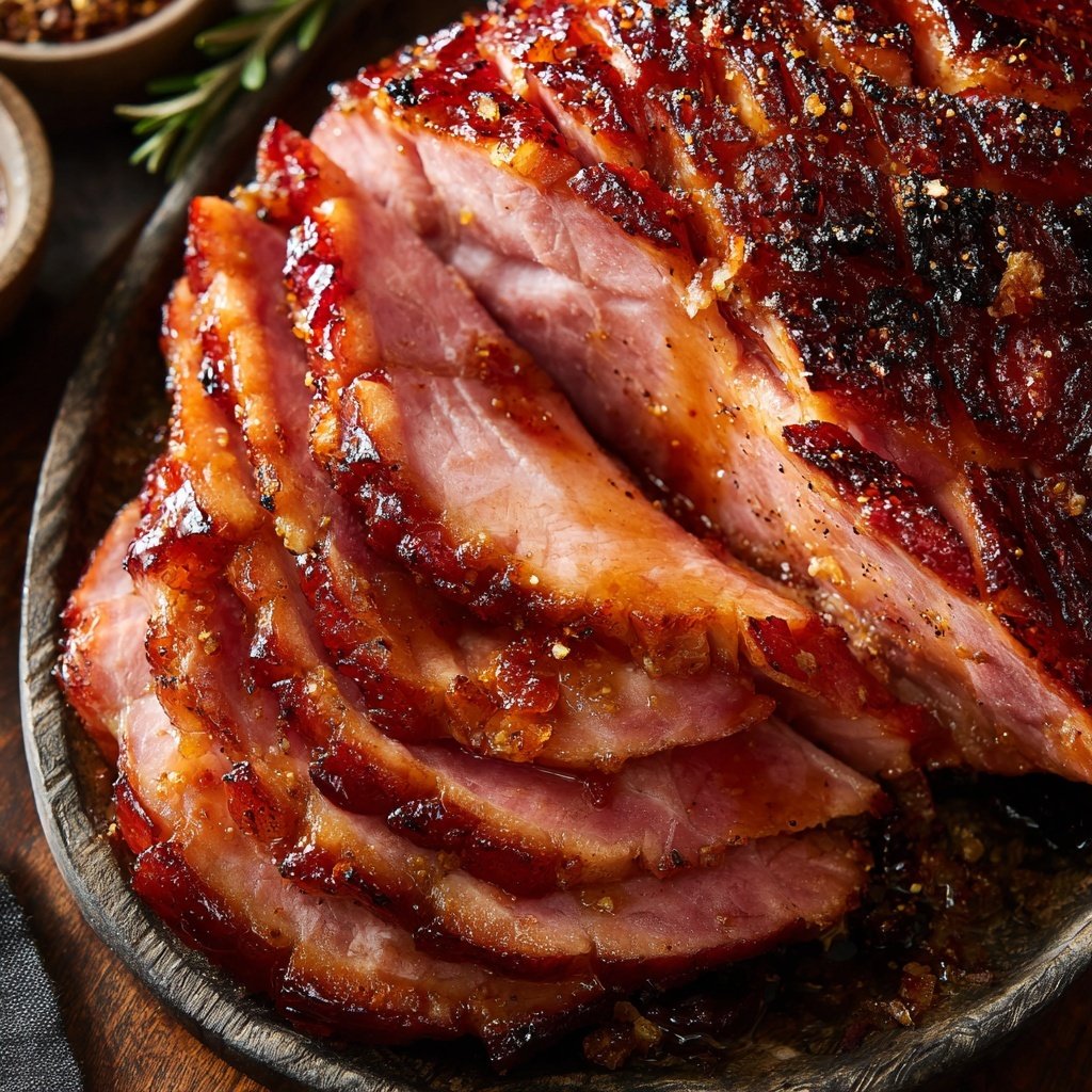 Cherry Bourbon Glazed Ham Sweet